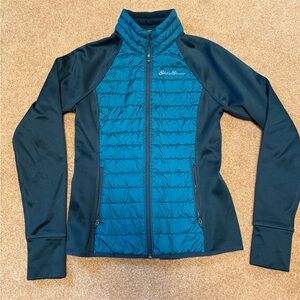Eddie Bauer Women's Blue and Black Ski Jacket